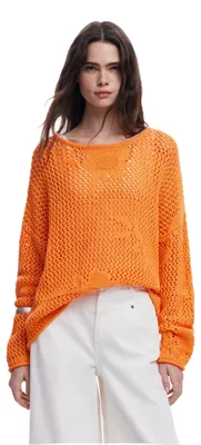 Image de Desigual, sweat-shirt pour femmes, référence 25SWJF26, couleur ORANGE, taille M