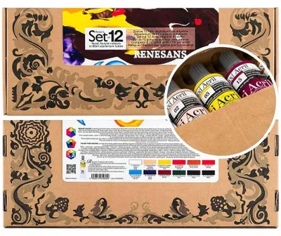 Produktbild von Renesans Maxi Akryl Acrylfarben Set 12x60ml