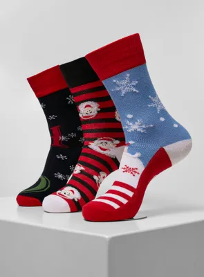 Obrázok produktu pre Urban Classics TB4647 | Santa Ho Christmas Socks 3-Pack Ponožky - Farba: multicolor - Veľkosť: 43-46