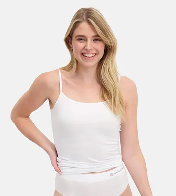 Image de Bamboo Basics caracos lot de 2 seamless knitted spaghetti top white femmes