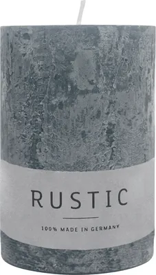 Produktbild von Stumpenkerze aus Paraffin, Anthrazit, Rustic, WENZEL, 80/60 mm, Brenndauer ca. 25h, selbstverlöschend