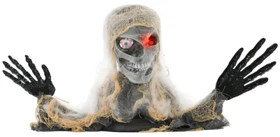 Zdjęcie produktu dla Animowana mumia halloweenowa ze świecącymi oczami, 55x18x35 cm