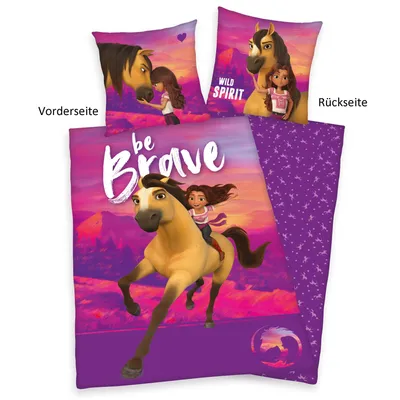 A bedding set featuring characters from the "Spirit" franchise.