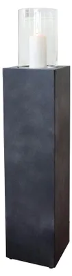 Produktbild von Boden-Windlicht Kerzenhalter Deko-Laterne aus Fiberzement 97 cm hoch Grau