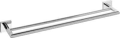 Produktbild von META Doppelhandtuchhalter Messing Chrom poliert 655x55x120 mm für Bad & Küche >> zum Bohren oder Kleben