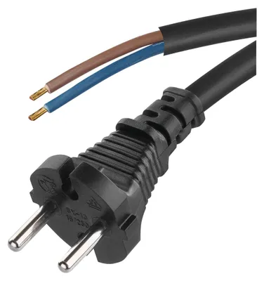 Flexo šňůra gumová 2x 1,5mm2, 5m, černá