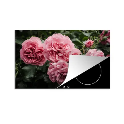 Produktbild von KitchenYeah© Herdabdeckplatte Rosa - Blumen - Rosen , 81x52cm, Küche Deko, Glaskeramikkochfeld Herdabdeckung, Abdeckplatte fùr Kochfeld