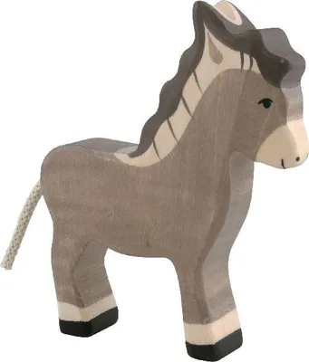 Produktbild von Holztiger Spielfigur, aus einem Stück Holz gefertigt, handbemalt, stehend, H 12,8cm, B 2,5cm, L 10,5cm