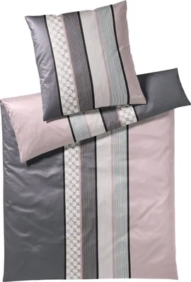 Produktbild von JOOP! Mako-Satin Bettwäsche Cornflower Stripe 4069 155x220cm+80x80, Farbe deep rose