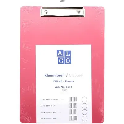 Produktbild von Alco Klemmbrett - A4 - rot/transluzent