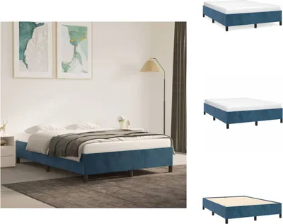 Immagine prodotto di vidaXL Struttura letto blu scuro 140x190 cm in velluto - Letti e strutture letto