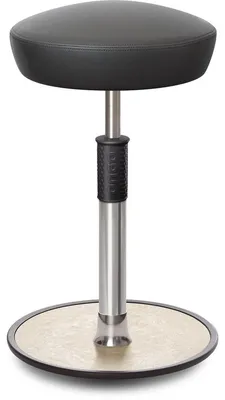 Produktbild von Sitz- Stehhocker Free Tall Hutsitz skai Kunstleder Grau chrom /cremeweiß.