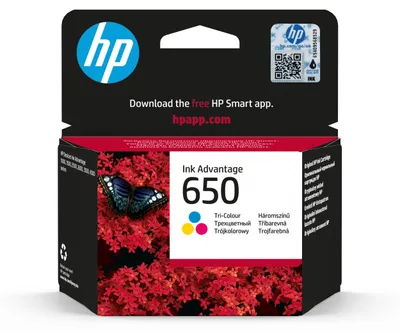 Immagine prodotto di Cartuccia d'inchiostro originale HP 650 Tri-colour Advantage, resa standard, ciano, magenta, giallo, inchiostro a colori, 1 pezzo, 200 pagine.