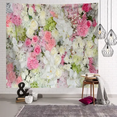 Image de Tapisserie florale, Tenture, Nature, Chambre, Décoration murale, Plante japonaise, Fleurs de cerisier, Arbres, Tapisserie picturale Pour la maison, Tissu, Art mural, Couverture (230 cm x 150 cm,Couleur 5)