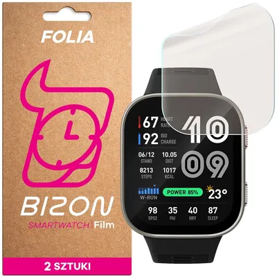 Produktbild von 2x Matte Folie für Amazfit Bip Max, Bizon Watch Film Matte Duo