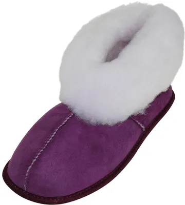 Produktbild von Harrys-Collection Uni Lammfellschuhe Hausschuhe Leder, lila, 41