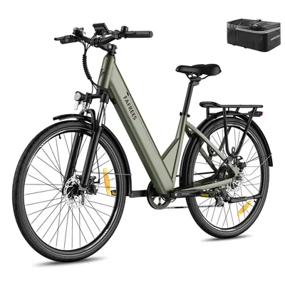 Produktbild von City E- Bike Rostfreie Aluminiumlegierung 36 V 15 Ah 540 Wh bis zu 90 km-110 km 27,5 Zoll Wasserdicht IP54, Elektrofahrrad mit 7 Gang und App, Grün