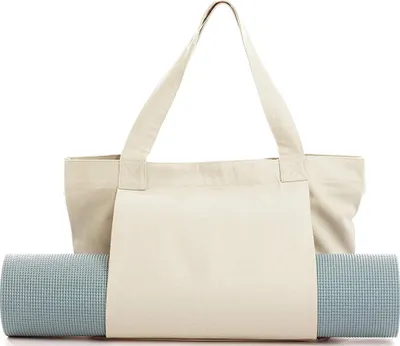 Produktbild von INF Canvas Yoga Mat Tote Bag für Frauen, Outdoor Yoga Mat Carrying Bag Weiß