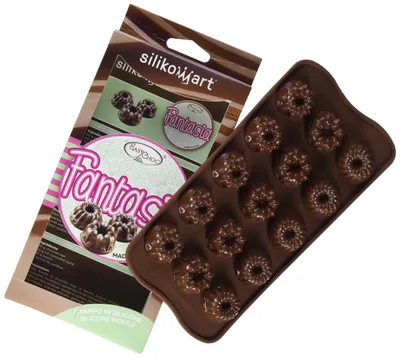Produktbild von silikomart | SCG19 Silikonform für FANTASIA Pralinen, antihaftbeschichtet, 15 Pralinen, Fantasia Thema, 1er Pack Form für Süßigkeiten, Easy Choc, Ø 28