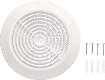 Image de KOTARBAU® Grille d'aération 125 mm pour montage au plafond avec bride/raccord de tuyau Rond Blanc