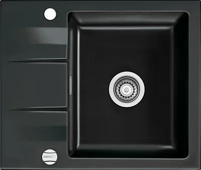 Produktbild von Systemceram KeraDomo Spüle GENEA 60 in NERO mit Excenterbedienung / Einbauspüle