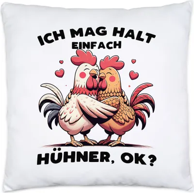 Produktbild von Ich mag halt einfach Hühner, ok? Süße Hühner Kissen Inkl. Füllung - Chicken Zuneigung