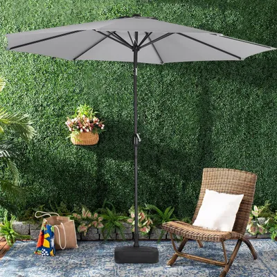 Produktbild von Livingandhome Drehbarer Sonnenschirm Ø 3 m Mittelstockschirm Hellgrau