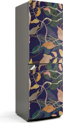 Obrázek produktu pro Rostlinný vzor a listy - Samolepka na lednici - Samolepka na lednici - Samolepicí fólie na lednici - Kuchyňské dekorace - 60x180 cm
