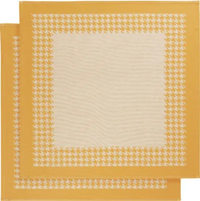 Produktbild von küchentuch 65x65 cm Baumwolle weiß/ockergelb 2 Stück