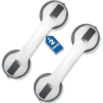 Obrázek produktu pro Madlo na vanu a sprchu, šedá matná barva, plast, s přísavkou, délka 30,5 cm