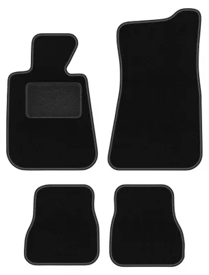 Produktbild von Velours-Fußmatten für BMW 3 E30 1986-1993 (Cabrio) – 4-tlg, Schwarz, passgenau – Wielganizator LUX