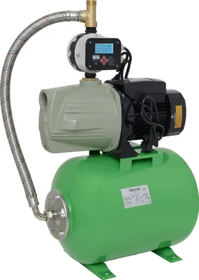 Produktbild von Hauswasserwerk selbstansaugend 5,5 Bar 7000 L/h, JET Gartenpumpe mit Aluminium Laufrädern und einstellbaren Druckschalter/Trokenlaufschutz