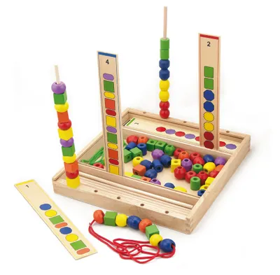 Produktbild von VIGA Lernspiel aus Holz Puzzleperlen 104 Elemente