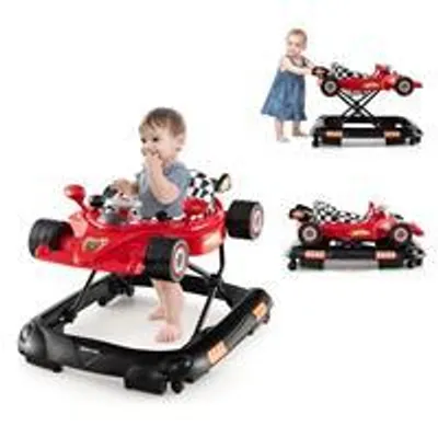 Produktbild von GOPLUS Klappbarer Lauflernwagen, Baby Walker mit einstellbarer Höhe, Antikollisionsdesign, Lauflernhilfe mit Musik & Licht für Babys von 6–14 Monaten