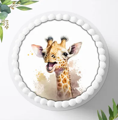 Produktbild von Für die Geburtstags Torte ein Tortenaufleger, Zuckerbild mit dem Motiv: Dschungeltiere, Essbares Foto für Torten, Fondant, Ø 20cm, 1236z