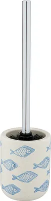 Produktbild von WENKO WC Garnitur AQUAMARIN Toiletten Bürsten Klo Halter Bad Gäste WC Fische