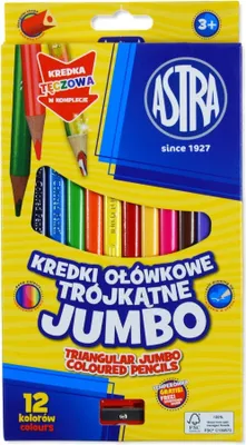 Produktbild von Dreieckige Jumbo-Bleistifte 12 Farben Astra