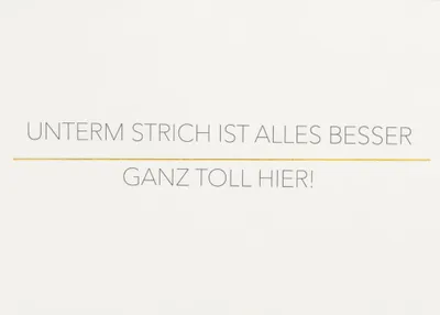 Produktbild von Goldwortkarte "Unterm Strich ist alles besser"