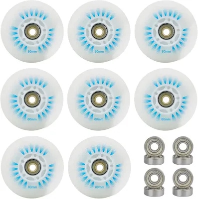 Produktbild von Skate-Zubehör 8 Stück Inline-Skate-Rollen, 76 mm Inline-Skate-Räder, Inline-Rollschuh, Ersatz-Inline-Skate-Rollen für Skateboards, Roller, Rollschuh-R