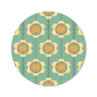 Produktbild von MuchoWow® Mauspad Mousepad Sonnenblume - Muster - Zahnräder - Retro 20x20 cm - Mousepads - Maus Mat - Pad - Mausunterlage - Schreibtischmatte