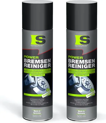Produktbild von Spraytive 2x 500 ml Power Bremsenreiniger Spray – Industriereiniger gegen Schmutz, Öl, Fett
