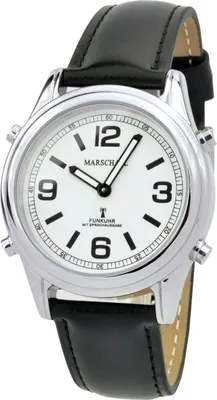 Produktbild von Marschall Funk ◙ TALKING WATCH > Armbanduhr Ø 40mm | schwarzes Lederband