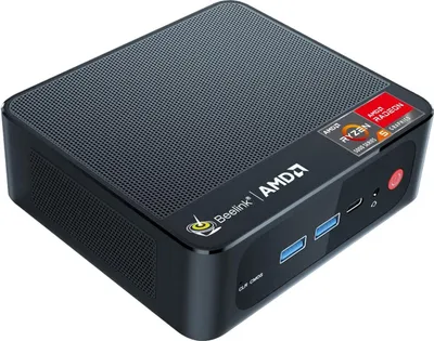 Productafbeelding van Mini-pc, Intel 12e generatie N100 processor (4 cores/4 threads, tot 3,4 GHz), 16G DDR5, 500G PCIe SSD. Mini-computer met Windows 11 Pro, dual 2,5G LAN, 25W TDP, WiFi 6, BT5.2, en triple display ondersteuning