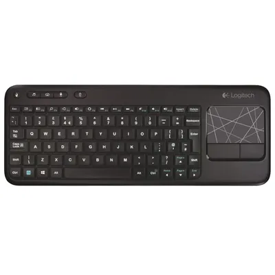 Zdjęcie produktu dla Logitech K400, Pełnowymiarowy (100%), Bezprzewodowy, RF Wireless, QWERTZ, Czarny