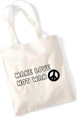 Produktbild von Huuraa Jutebeutel Make Love not War 10 Liter Natural Baumwolle Tasche Geschenkidee