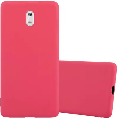 Produktbild von Cadorabo Hülle für Nokia 3 2017 Schutzhülle in Rot Handyhülle TPU Silikon Etui Case Cover