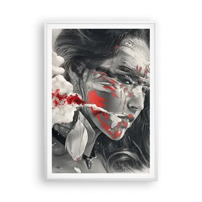 Produktbild von Gerahmtes Poster - Weißer Rahmen - Frau Gesicht Kunst - 70x100 cm - Wand Bild - Wanddeko - Wandbilder - Kunstposter - Wandposter - Bilderrahmen - Bilder - Kunstdruck - Wandbild - P2WPA70x100-3867