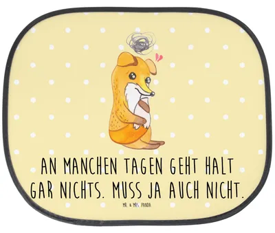 Produktbild von Mr. & Mrs. Panda Auto Sonnenblende Fuchs Depressionen - Gelb Pastell - Geschenk, Sonnenschutz, saugnapf, Depressiv, Hitzeschutz