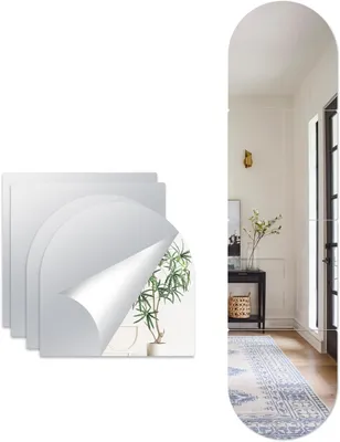 Productafbeelding van Solidchoice - Zelfklevende Spiegeltegels Set van 4 Stuks