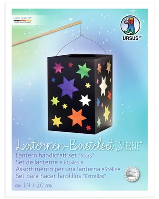Laternenset Sterne, 10 Blatt Transparentpapier, 14x14x20 cm